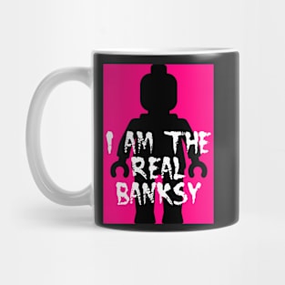 Black Minifig with "I am the Real Banksy" Mug